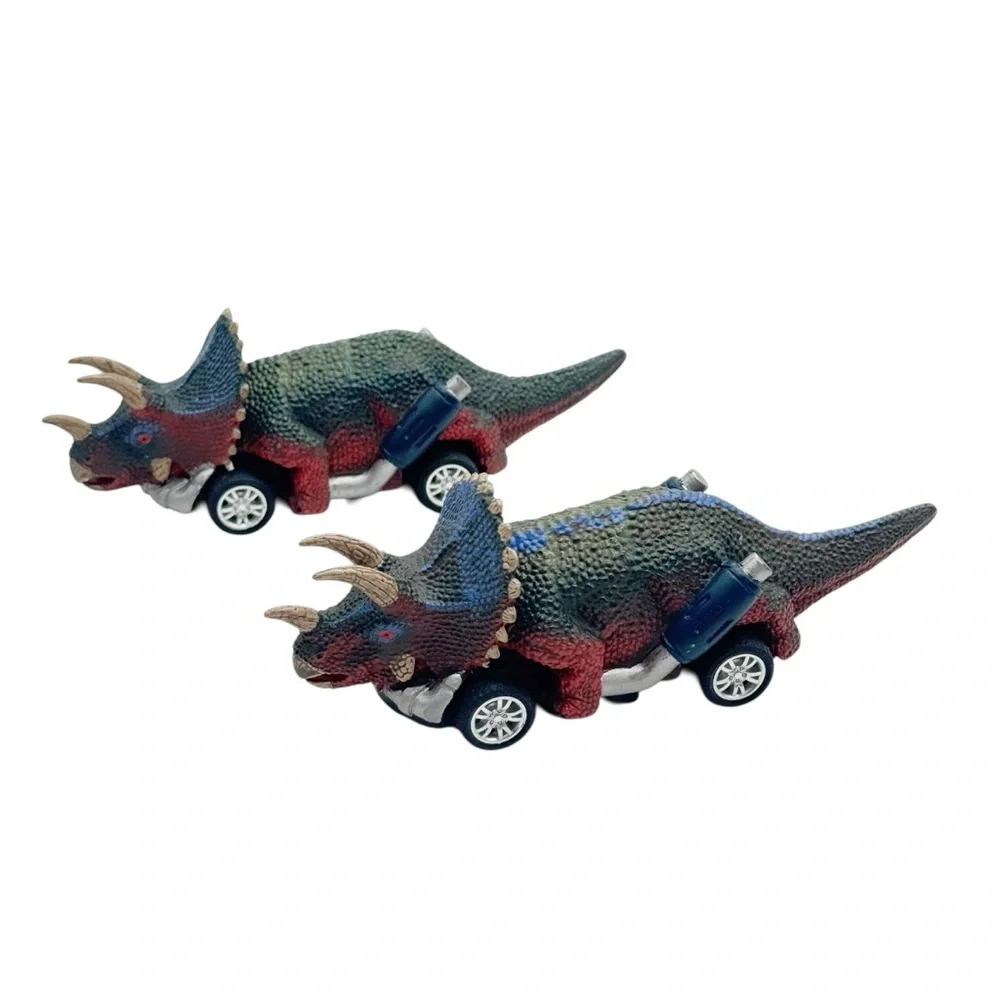 DINOBROS 12 Pack Dinosaur Pull Back Cars Toy Set Kids Gift Party Favors